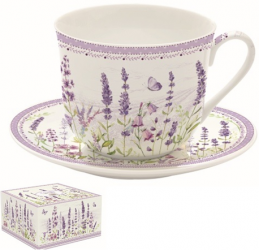 R2S Nuova Lavender Field porceln reggelizcssze+ alj, dobozban